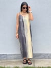 34676 SİYAH BEJ DESENLİ ELBİSE