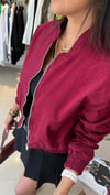35152 LİKRA TAŞLI CEKET BORDO