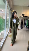35773 TENSEL KUMAŞ GÖMLEK PANTOLON TAKIM HAKİ