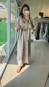 35972 AYROBİN GÖMLEK ELBİSE TAKIM BEJ