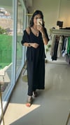 35972 AYROBİN GÖMLEK ELBİSE TAKIM SİYAH