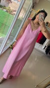 36012 İP ASKILI ELBİSE PEMBE
