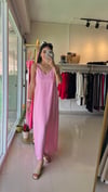 36012 İP ASKILI ELBİSE PEMBE