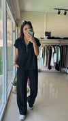 36188 SIFIR KOL TRİKO TAKIM SİYAH