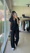 36188 SIFIR KOL TRİKO TAKIM SİYAH