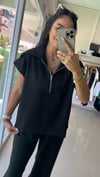 36188 SIFIR KOL TRİKO TAKIM SİYAH