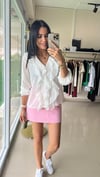 36234 ORJİNAL MODEL ÖNÜ FIRFIRLI VOLANLI GÖMLEK BEYAZ