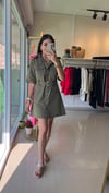 36329 DÜĞMELİ MİNİ ELBİSE HAKİ
