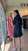 36329 DÜĞMELİ MİNİ ELBİSE LACİVERT