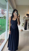 36331 KALIN ASKILI SANDY ELBİSE LACİVERT