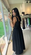 36331 KALIN ASKILI SANDY ELBİSE SİYAH