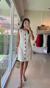 36452 %100 PAMUK KETEN ELBİSE BEJ