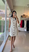 36452 %100 PAMUK KETEN ELBİSE BEJ