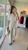 36533 KETEN PANTOLON CEKET TAKIM BEJ