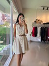 36548 %100 KETEN ELBİSE BEJ