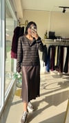 36866 ÇİZGİLİ HIRKA KAHVE