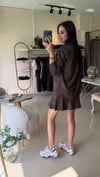 37170 ŞORT ETEK TENSEL TAKIM KAHVE