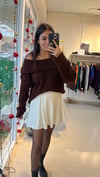 41573 PİLİLİ ŞORT ETEK EKRU