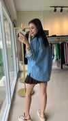 4895 TAŞ YIKALAMALI JEAN GÖMLEK CEKET MAVİ