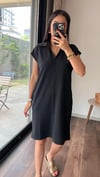 4956 POLO YAKA ELBİSE SİYAH
