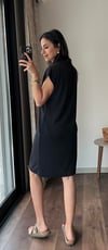 4956 POLO YAKA ELBİSE SİYAH