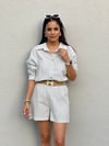 50885 KEMERLİ ŞORTLU TAKIM LACİVERT ÇİZGİLİ
