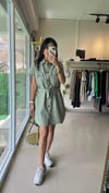 55502 GABARDİN KOT ELBİSE MİNT