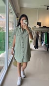 55502 GABARDİN KOT ELBİSE MİNT