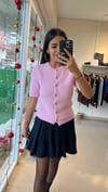 60284 BİSİKLET YAKA YUMUŞAK DOKULU DÜĞMELİ TRİKO HIRKA PEMBE