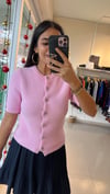 60284 BİSİKLET YAKA YUMUŞAK DOKULU DÜĞMELİ TRİKO HIRKA PEMBE