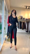 72031 Yüksek Bel Likralı Siyah Denim Pantolon-Siyah