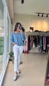 764 YÜKSEK BEL LİKRALI JEAN BEYAZ