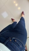 764 YÜKSEK BEL LİKRALI PAÇASI KESİK YUMUŞAK DOKULU MOM JEAN LACİVERT