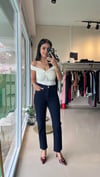 764 YÜKSEK BEL LİKRALI PAÇASI KESİK YUMUŞAK DOKULU MOM JEAN LACİVERT
