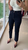 764 YÜKSEK BEL LİKRALI PAÇASI KESİK YUMUŞAK DOKULU MOM JEAN LACİVERT