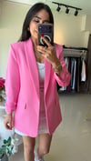 777 KOLU BÜZGÜ DETAY BLAZER PEMBE 