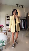 777 KOLU BÜZGÜ DETAY BLAZER SARI