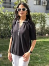 804 PREMİUM POLO  YARIM KOL KAZAK SİYAH