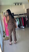 8644  KETEN KUMAŞ KUŞAKLI TAKIM KAHVE 
