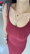 90139 DİLVİN PREMİUM ASKILI ELBİSE  BORDO