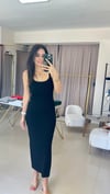90139 DİLVİN PREMİUM ASKILI ELBİSE  SİYAH
