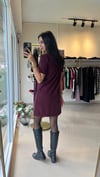 90810 YUMUŞAK MİNİ ELBİSE BORDO