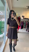 90810 YUMUŞAK MİNİ ELBİSE KAHVE