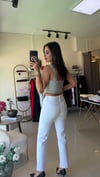 Asimetrik Dilimli Sırtı Fermuarlı Büstiyer GRİ