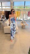 BAĞLAMNALI FLAR BLUZ PANTOLON TAKIM MAVİ