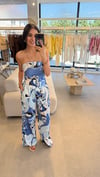 BAĞLAMNALI FLAR BLUZ PANTOLON TAKIM MAVİ