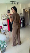 BELİ AKSESUAR DETAYLI TAKIM KAHVE