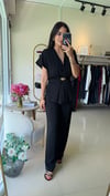 BELİ AKSESUAR DETAYLI TAKIM SİYAH