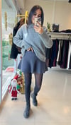 BELİ LASTİKLİ VOLANLI ETEK GRİ 80120