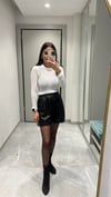 BİSİKLET YAKA TRANSPARAN KAZAK BEYAZ